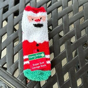 Super soft lounge socks. Christmas Santa. Shoe size 4-10. NEW WITH TAGS!!!